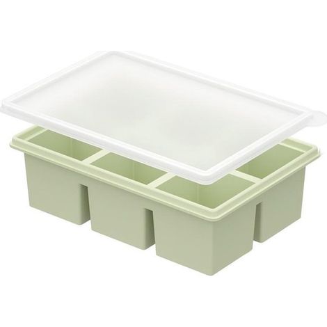 Bandeja grande para cubitos de hielo,Juego de 2 piezas,Material de silicona,Hace cubitos de hielo de 5 cm,12 cubitos de hielo (1/5)