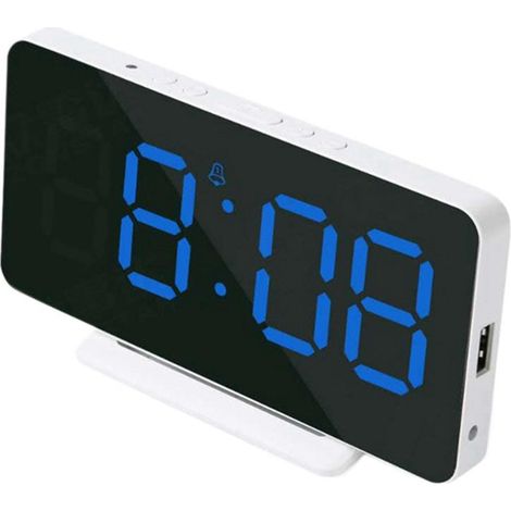 1 Réveil électronique, Miroir LED, Écran 6,5 pouces, Luminosité réglable, Port USB, Chambre (1/5)