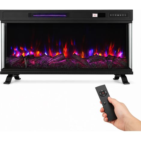 Jiubiaz Camino elettrico a 36 pollici, panoramico, 1800 W, 5 luminosità e 5 velocità fiamma (1/5)