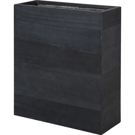 Maceta de mezcla de arcilla negro 80 x 30 cm fibra interior exterior Thimena