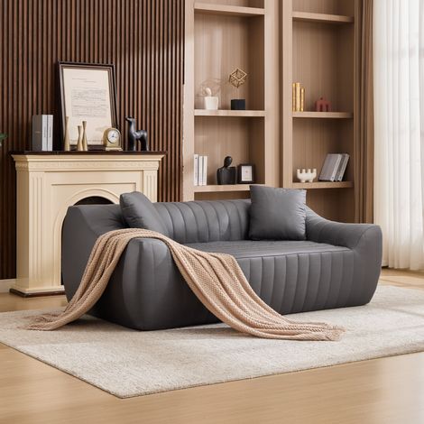 Sofá de 2 plazas, sofá moderno con cojines gruesos: sofá tapizado para dormitorio, oficina y sala de estar. (1/5)