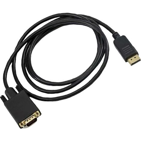 Câble DisplayPort vers VGA, adaptateur convertisseur DisplayPort vers VGA 1080p, câble mâle-mâle adapté aux écrans d'ordinateurs de bureau et portables. (1/5)