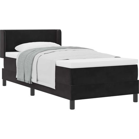 Maison Exclusive - Lit à ressorts avec tête de lit Noir 190 x 90 cm Velours (1/5)