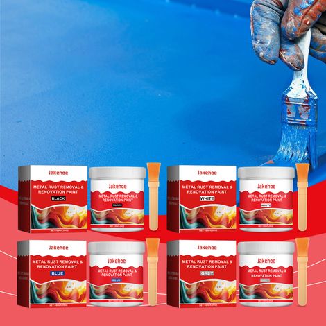 Peinture antirouille à base d'eau pour métaux, apprêt résistant à l'eau et à la rouille, rénovation, stable et durable, disponible en plusieurs couleurs – Bleu (1/5)