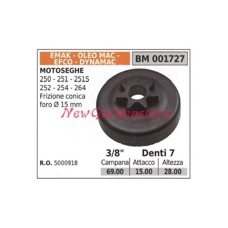 Piñón motor motosierra EMAK 250 251 251S 252 254 264 3/8' dientes 7 001727