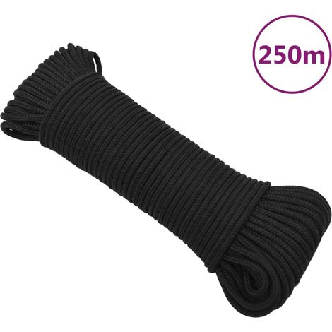 Corde marine tressée en polypropylène 3 mm noir, 250 m pour voile et amarrage - PANGIVO (1/5)