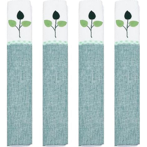 4 Pièces Couvercles de Poignée de Réfrigérateur Style Arbre Vert Couvercles de Porte de Réfrigérateur Lavables Antipoussière et Antitaches Protège Appareil Amovible pour Décor Cuisine,27x14cm (1/5)
