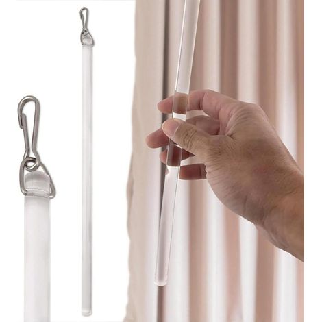 [2 items] Curtain Accessories 91CM (36inch) Invisible Transparent Curtain Rod with Buckle (1/5)