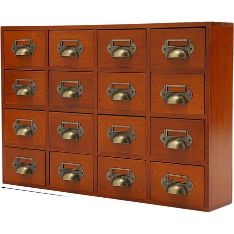 Schubladenorganizer, Vintage-Design, 16 Fächer Struktur, Braun (1/2)