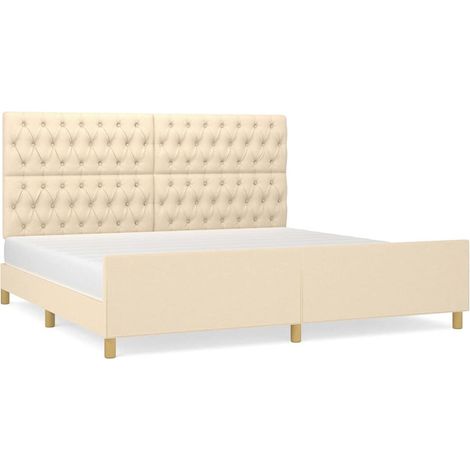 Maison Exclusive - Giroletto con Testiera Crema 200x200 cm in Tessuto (1/5)