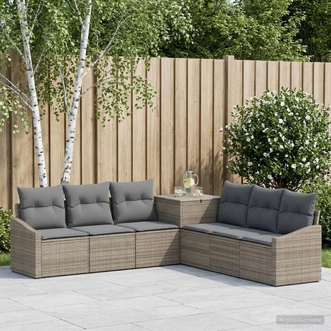 vidaXL Juego de Sofá 7 uds. Gris y Gris Oscuro 123 x 62 x 69 cm (1/5)