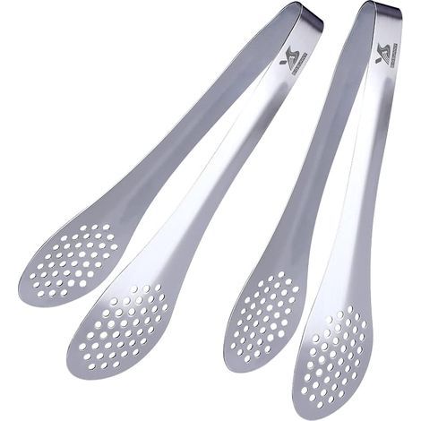 18cm alimentaire pinces à buffet en acier inoxydable (argent, paquet de 2) (1/5)