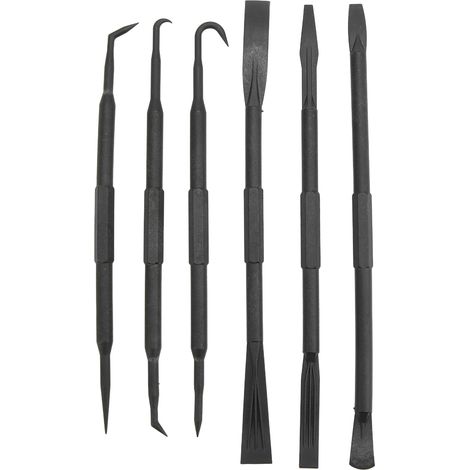 Kit de 6 Crochets/Extracteurs de Joints Toriques - en ABS Noir, Double Extrémité