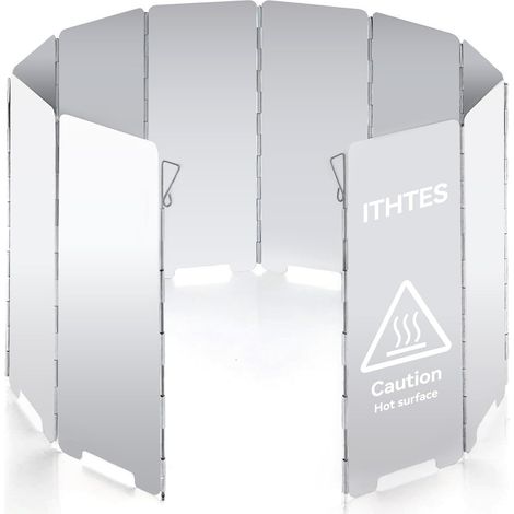 Réchaud à gaz de camping Pare-vent Accessoires de camping extérieur 10 plaques Pare-vent Réchaud à gaz de camping pliable Pare-vent Équipement de cuisine Équipement de camping Réchaud (1/5)
