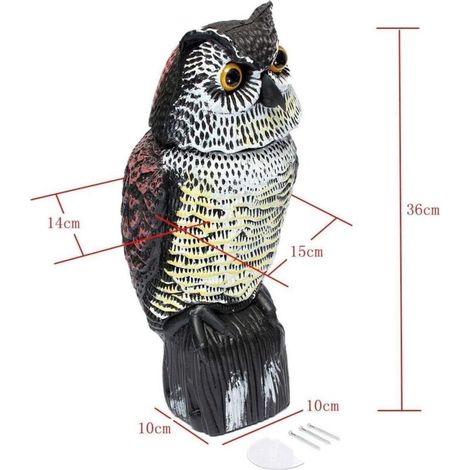 Répulsif Pigeon - Effaroucheur d’Oiseaux Forme d'Hibou Réfléchissant Lumineux, Anti-Oiseaux epouvantail- pour éloigner Pigeons Corbeau et Plus (1/3)
