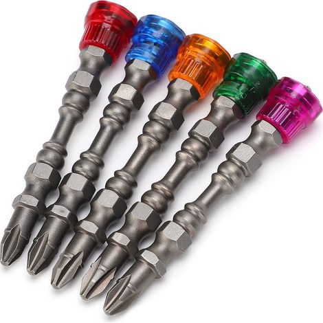 Lot de 5 embouts de tournevis à cloisons sèches en croix, multifonctions, pour douilles et outils de quincaillerie industrielle (1/5)