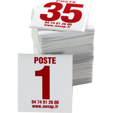 Novap – Lot de 35 plaques postes de chasse – PP alvéolaire résistant aux intempéries – Numéros de 1 à 35 – 4630083