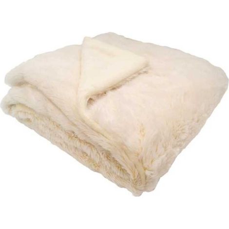 Lined blanket - DOMIVA - Ultra soft and warm - 75 x 100 cm - Cream (1/3)
