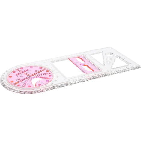 Règle géométrique multifonctionnelle en plastique rose pour (1/5)