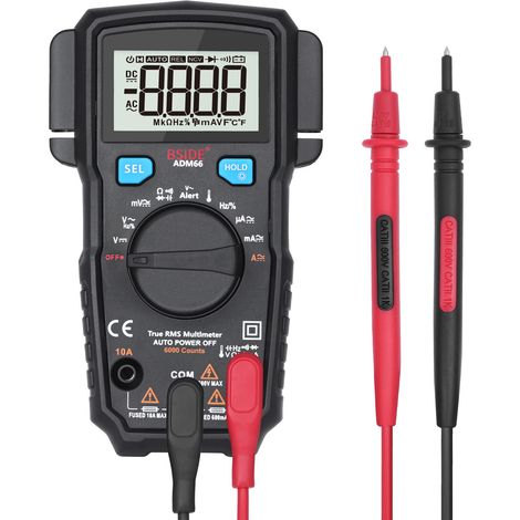 Tragbarer Multitester, 6000 Conuts TRMS Digitalmultimeter Auto Range DMM Dual Slot TRMS Voltmeter Ohmmeter Amperemeter Diode (1/3)
