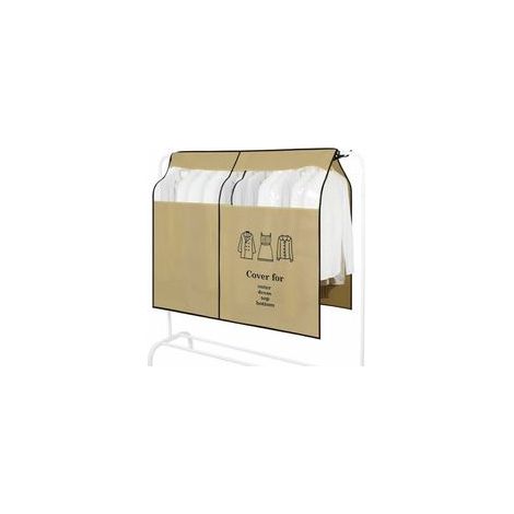 (120X110cm. Marron) Housses de Vêtements Anti-Poussière Housse de Portant Vetement avec Transparent Fenêtre Univers Garment Cover Housse de Protection pour Chemise Robes Costumes Manteaux (1/5)