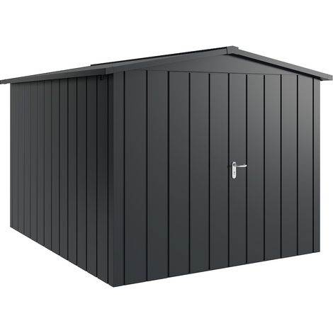 Hörmann Metall-Gerätehaus "Juno" mit Satteldach, JSD11 - Modern, 262 x 310 cm (B x T), anthrazit, 2-flüglige Tür