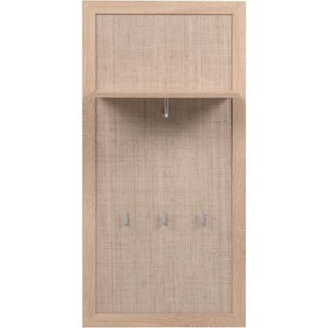 Appendiabiti 55x110 cm rovere chiaro con un ripiano ed un gancio - Agrigento