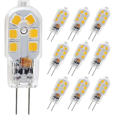 10 ampoules LED G4, équivalent à une ampoule halogène de 20 W, culot double G4 de 2 W, 12 V, lumière du jour 6000 K (1/5)