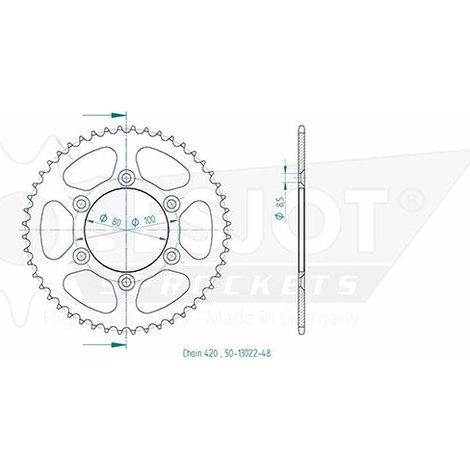 Couronne ESJOT pour Rieju 50cc - Pas 420 - 48 dents