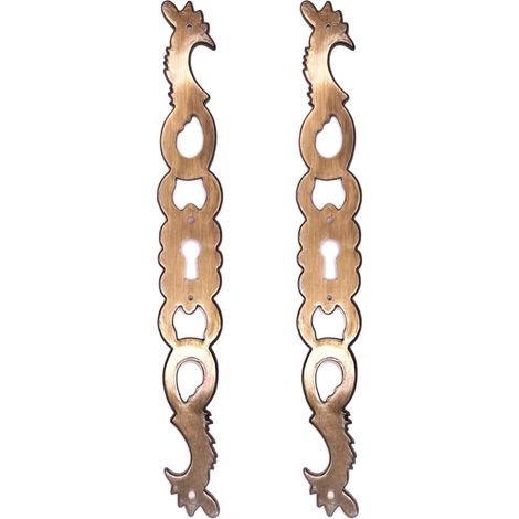 2x Entrée de coq main droite en zamak finition laiton vieilli hauteur 194mm entraxe 174mm Rustique Serrure Ancien Décoration Vintage Meuble DIY (1/3)