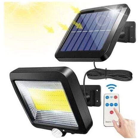 UlisemSolar Solar Light Outdoor with Remote Control, Waterproof Motion Sensor, Powerful 100 LED Solar Light Outdoor, IPX65 Waterproof, for Garage, Gate, Garden (1/4)