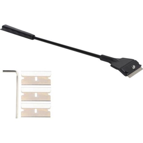 1 Grattoir à algues, lame angle droit, plastique durable, manche long, nettoyage aquarium verre (1/4)