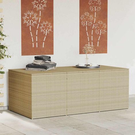 Gartentruhe Beige 984L Poly Rattan (1/5)