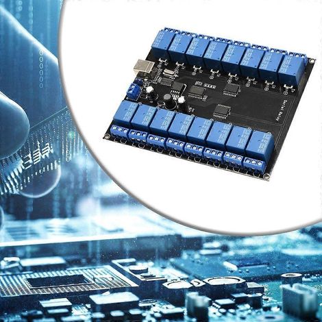 Module de relais électroniques 16 canaux DC7V-38V avec isolation par optocoupleur (1/4)