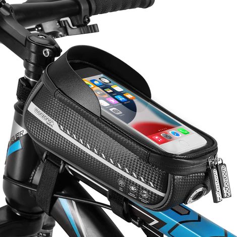Monzana Borsa Portacellulare Universale da Bicicletta Borsello da Manubrio MTB Smartphone fino a 6,8'' Touchscreen Impermeabile Antiriflettente 3 Cinghie Vari Colori 20x11.5x11cm schwarz (de) (1/5)