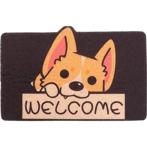 40x60cm 1 Pièce Paillasson Corgi Non pour Accueil Absorbant pour Intérieur Extérieur Épaisseur pour Cuisine Salle de Bain (1/5)