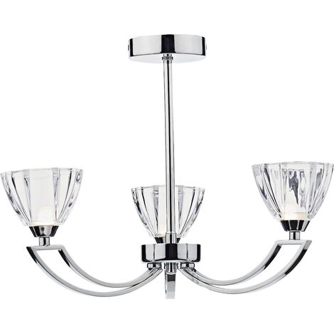DAR VITO - Plafonnier semi-affleurant chrome poli, 3x G9 (1/5)