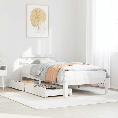 Estructura cama con cajones madera maciza pino blanco 90x200 cm vidaXL (1/5)