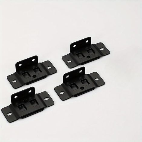 Set di 4 staffe fisse 2 in 1 a L per mobili in laminato, connettori a 90 gradi per decorazione d'interni (nero) (1/3)
