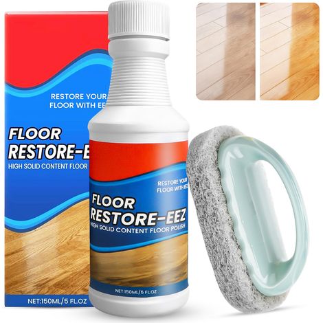 Agent de polissage pour rénovation des sols - Restaurateur Hardwood Restore, agent de protection des sols avec brosses et chiffons pour salon, chambre à coucher, cuisine (1/5)