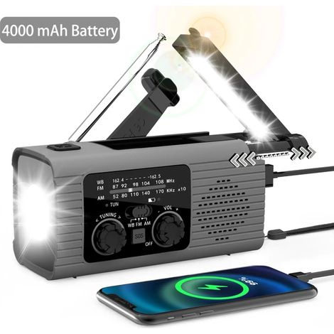 Lampe de secours LED 4000 mAh, lampe de secours USB, neuve avec radio lumineuse, radio de camping extérieure (1/5)