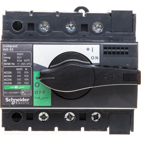 Schneider Electric Interpact INS63 Schwarz 63A 690V