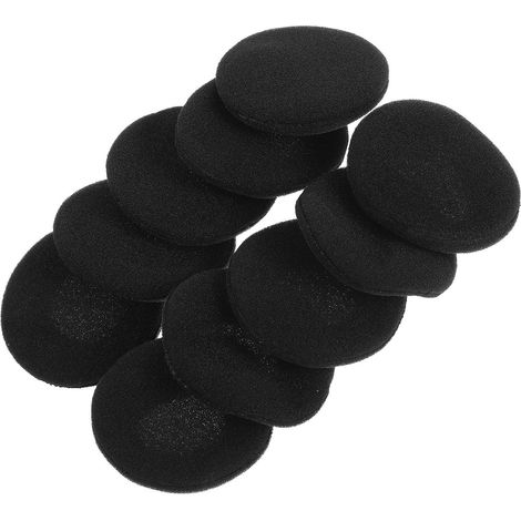 10pcs Coussinets D'écouteurs en Mousse Noire 40mm Confortables et Élastiques pour Casque Audio Remplacement Solide (1/5)