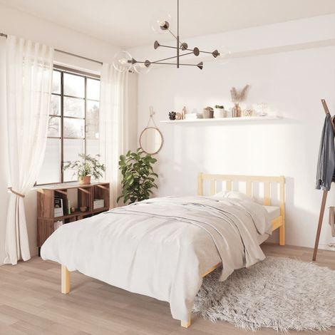 Bed Frame without Mattress Solid Wood Single vidaXL