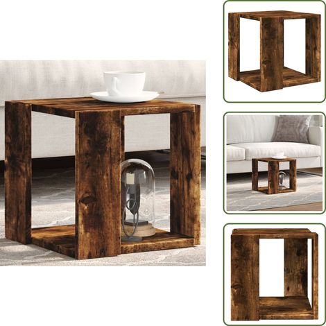Table basse durable - vidaXL Table basse chêne fumé 32x32x30 cm bois d'ingénierie - Bois d'ingénierie résistant (1/5)
