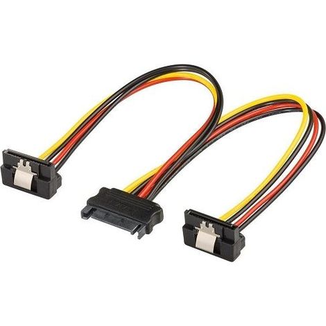 Wentronic Goobay 95115 Cable de alimentación Interna 0,2 m - Cables de alimentación Interna (0,2 m, SATA de 15 Pines, SATA de 15 Pines, Macho/Hembra, 90°, Negro, Rojo, Amarillo, Multicolor) (1/4)