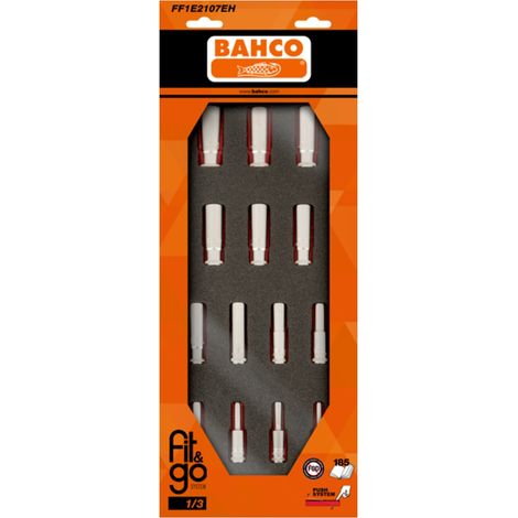 Bahco Fit&Go 1/3 Schaumstoffeinlage 3/8-Steckschlüsseleinsätze, lang - 14-tlg. (1/3)