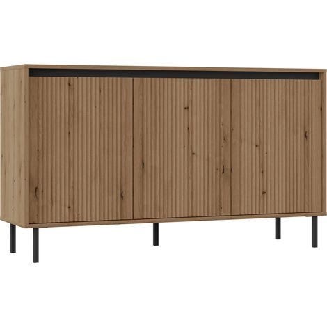 AX LIVING Sideboard Bodrum Kommode 3 Türen 149 cm Eiche Evoke