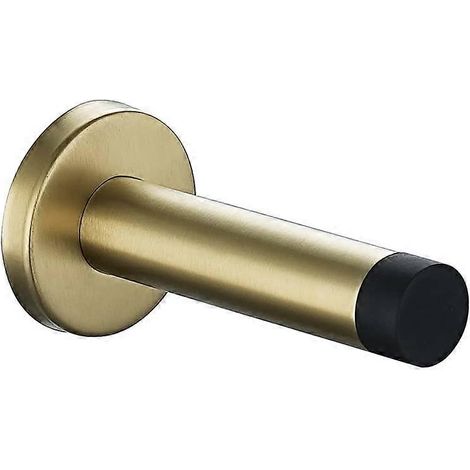 Türstopper aus gebürstetem, goldfarbenem Edelstahl mit geräuschdämpfender Gummispitze und Wandschutz für Ihr Zuhause (1/5)