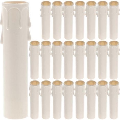24 cache-bougies pour socle de lustre, douilles pour bougies hautes, manchons pour bougies (22 x 105 mm) (1/4)